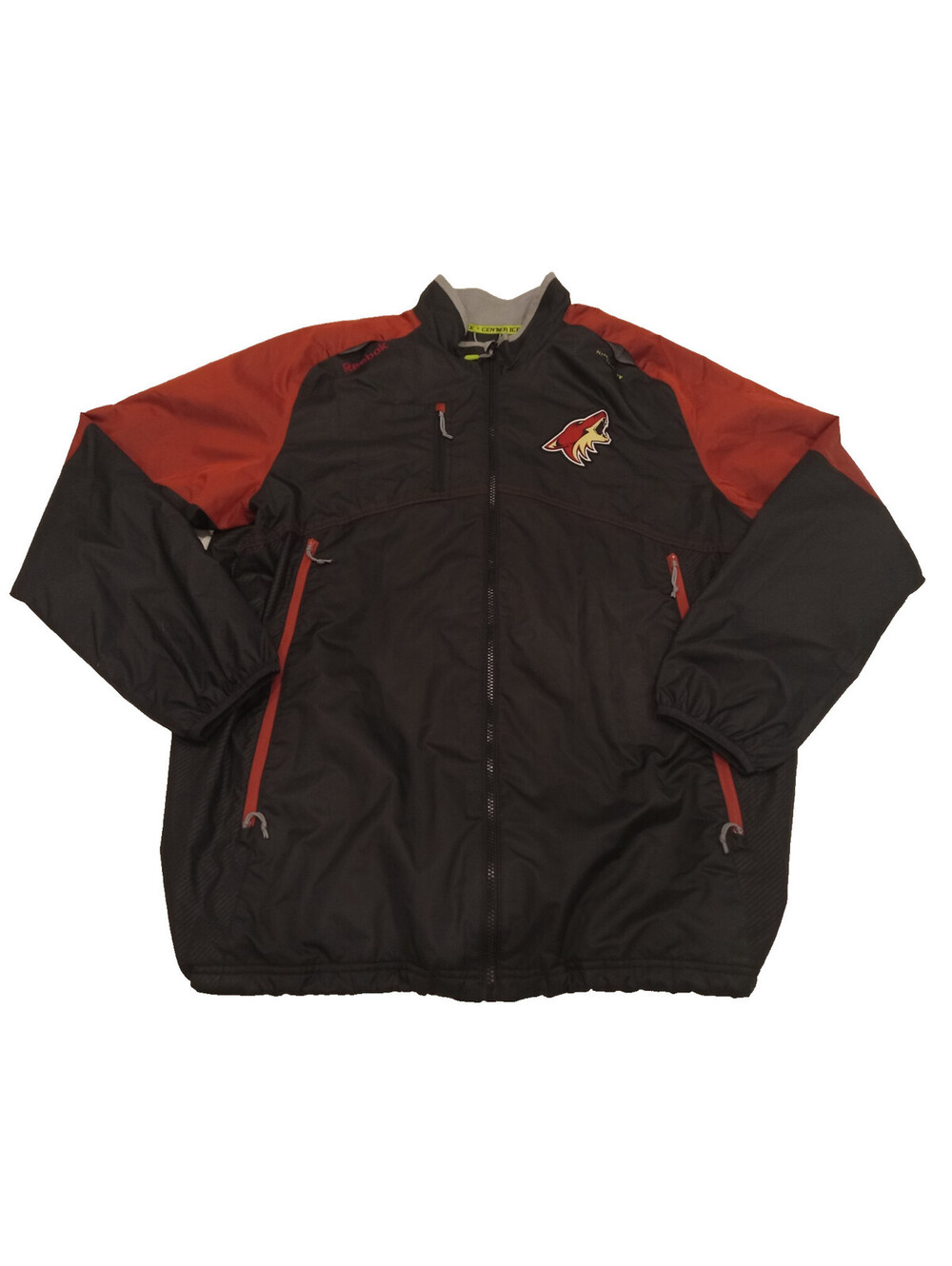 Reebok Arizona Coyotes Center Ice Jacket Mens XL Black Red Kinetic Fit Rink NWT
